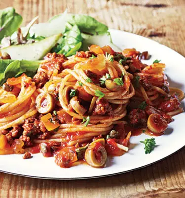 Baked Muffuletta Spaghetti Recipe