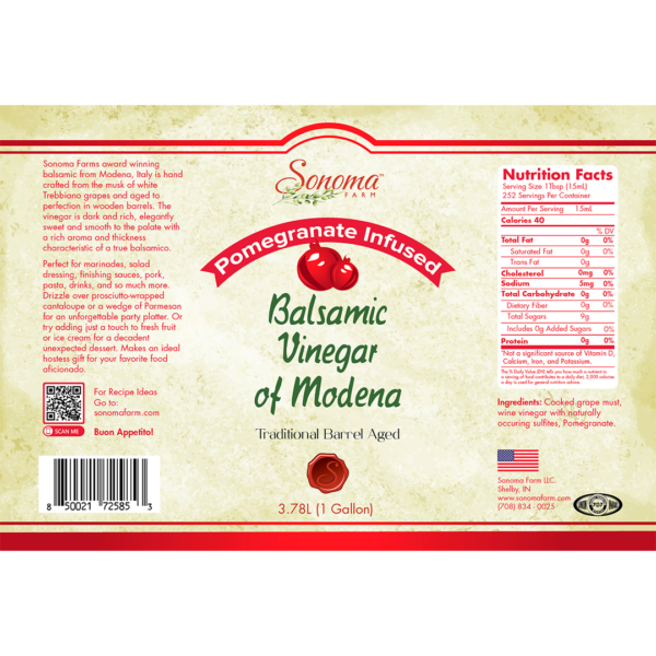 Balsamic Vinegar | Flavor Infused | <b>Pomegranate</b> | All Sizes