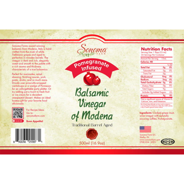 Balsamic Vinegar | Flavor Infused | <b>Pomegranate</b> | All Sizes