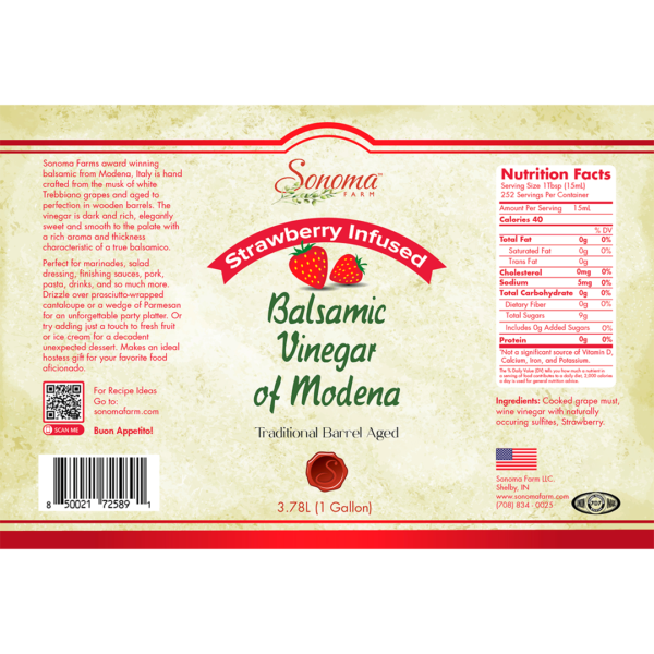 Balsamic Vinegar | Flavor Infused | <b>Strawberry</b> | All Sizes