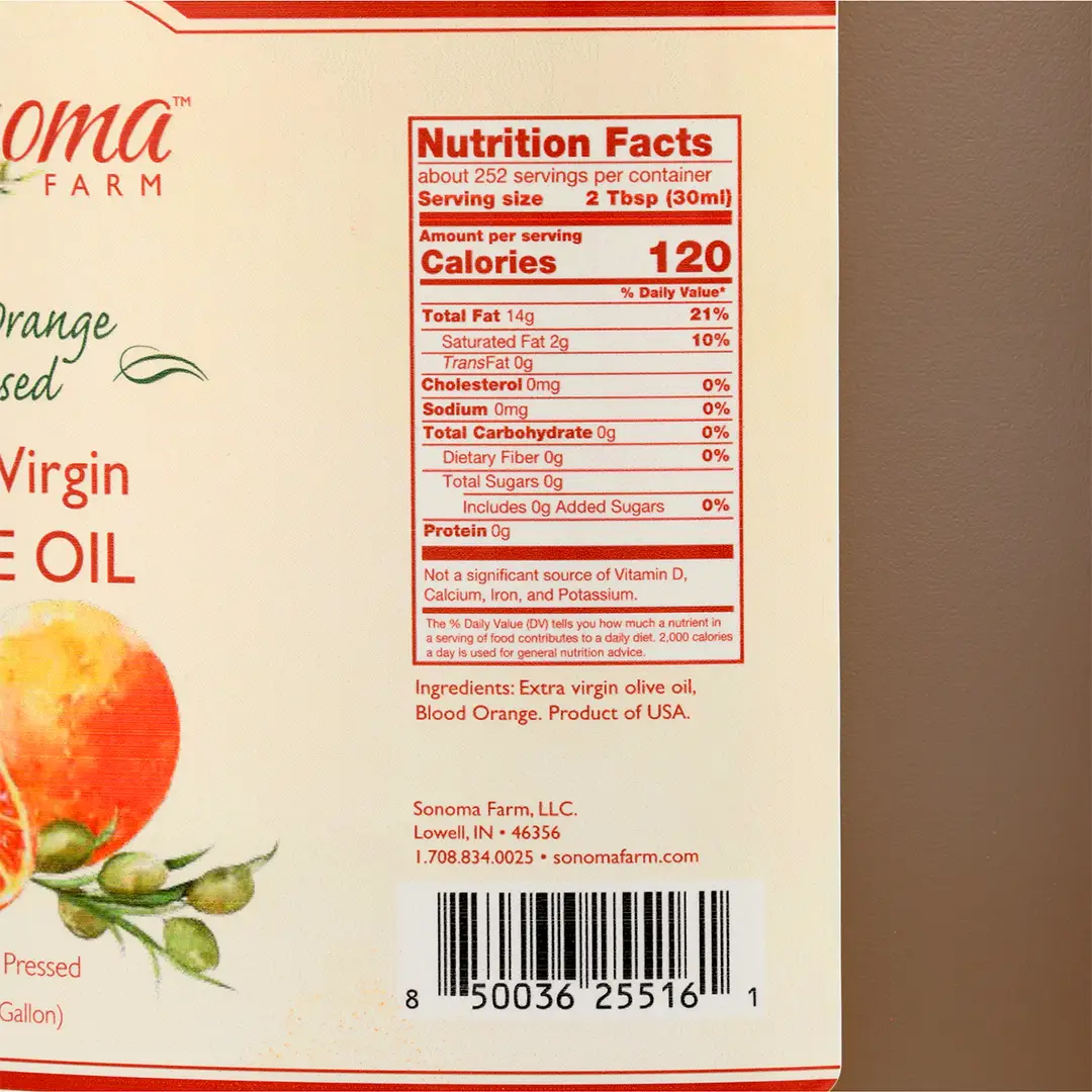 Infused Extra Virgin Olive Oil | <b>Blood Orange</b> | 1 Gallon / 3.8 Liters