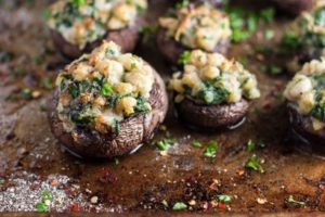 Blue Cheese Stuffed Mushroom Caps with Lemon Infused Olive Oil Recipe