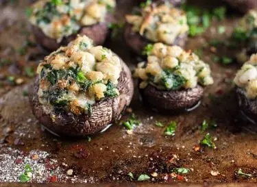 Blue Cheese Stuffed Mushroom Caps with Lemon Infused Olive Oil Recipe