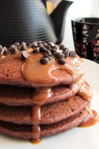 Chocolate Balsamic  Pancakes with Peanut Butter Sauce Recipe