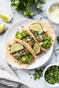 Cilantro Olive Oil and Fresh Lime Pork Tacos Recipe