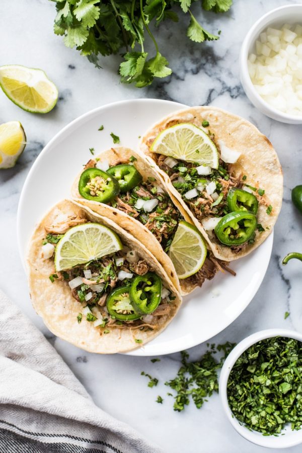 Cilantro Olive Oil and Fresh Lime Pork Tacos Recipe