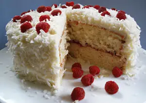 Coconut Cake with Raspberry Balsamic  Filling Recipe