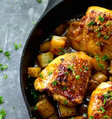 Crispy Chicken with Rosemary / Basil Olive Oil and Potato Recipe
