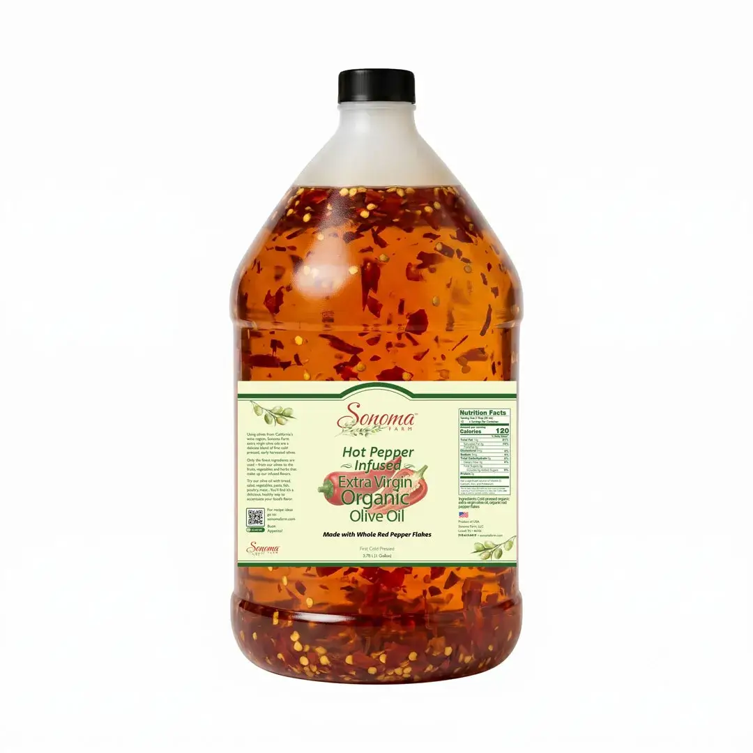 Organic Red Pepper Flake Extra Virgin Olive Oil - 1 Gallon Jug