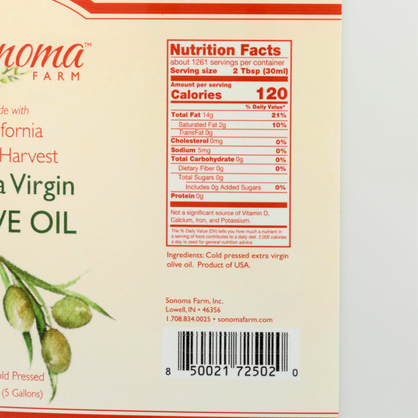 Extra Virgin Olive Oil | <b>2024 Crop</b> | 5 Gallon / 19 Liter