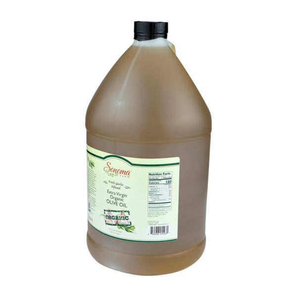 Infused Extra Virgin Olive Oil | <b>Organic Garlic</b> | 1 Gallon / 3.8 Liter