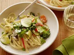 Farmers Market Pasta Primavera Made with Organic Olive Oil Recipe
