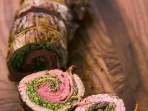 Flank Steak Walnut Parsley Pesto with Garlic Infused Olive  Recipe