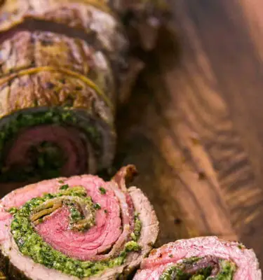 Flank Steak Walnut Parsley Pesto with Garlic Infused Olive  Recipe