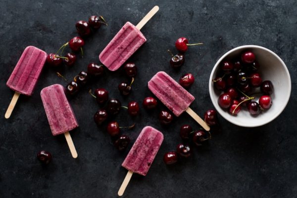 Frozen Fruit Pops with Greek Yogurt and Cherry Balsamic Recipe