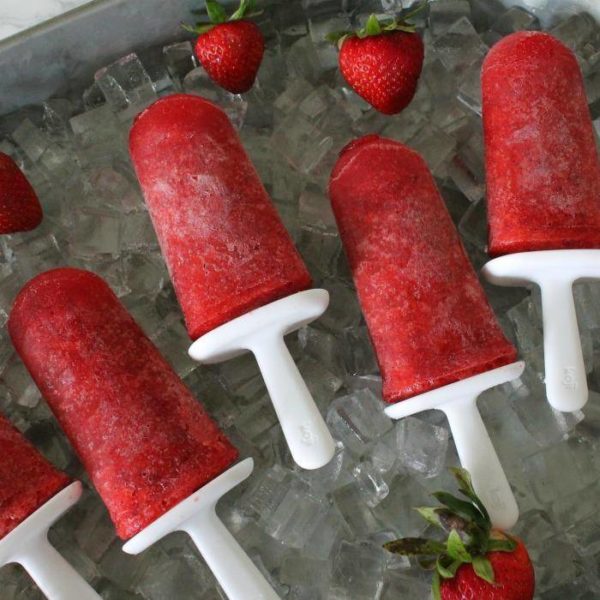 Frozen Strawberry Banana Balsamic Yogurt Pops Recipe