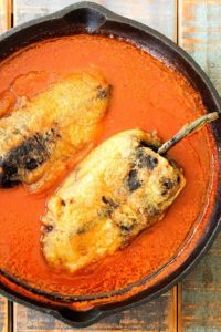Green Chiles stuffed with Chicken and Tex-Mex Candy Jalapenos (Chile Relleno con Queso y Pollo) Recipe