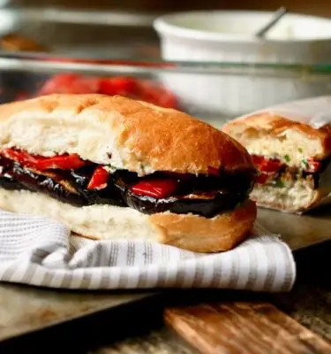 Grilled Eggplant and Pepper Sandwich With Blood Orange Olive Oil Recipe