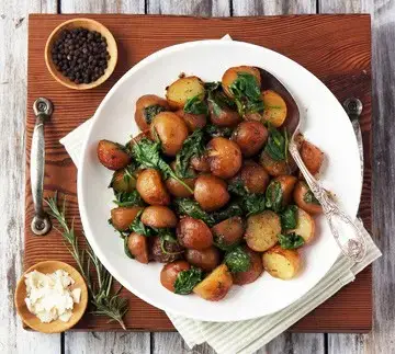 Italiano Roasted Potatoes with Spinach  Recipe