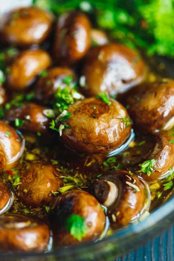 Marinated Mushrooms with Extra Virgin Olive Oil Appetizer Recipe