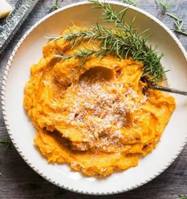 Mashed Sweet Potatoes Parmigiano  and Rosemary Olive Oil Recipe