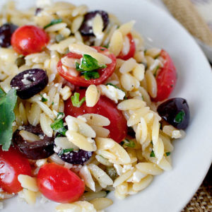 Mediterranean Orzo Salad with Feta and Lemon Olive Oil