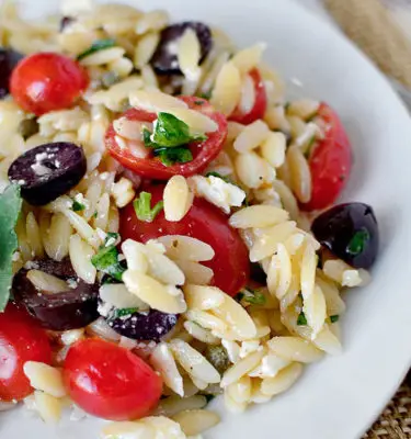 Mediterranean Orzo Salad with Feta and Lemon Olive Oil