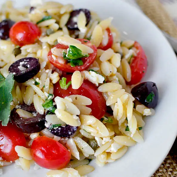 Mediterranean Orzo Salad with Feta and Lemon Olive Oil