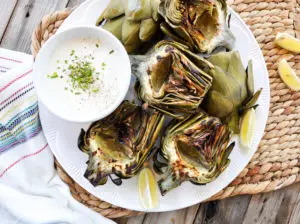 Red Pepper Garlic Infused Olive Oil  Aioli with Roasted Artichokes Dip Recipe