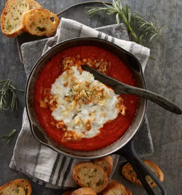 Roasted Red Pepper Bagna Cauda  Dip (warm)  with Garlic Olive Oil Recipe