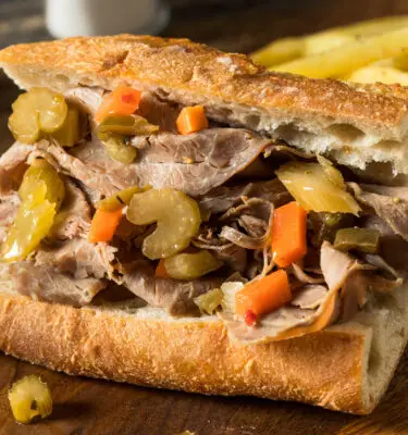Italian Beef  Sandwich (spicy) with  Hot Giardiniera Recipe