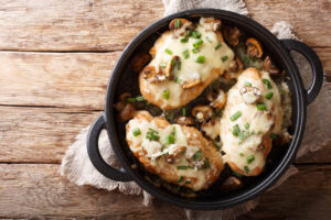 Garlic Olive Oil Chicken with Mozzarella and Mushroom Recipe