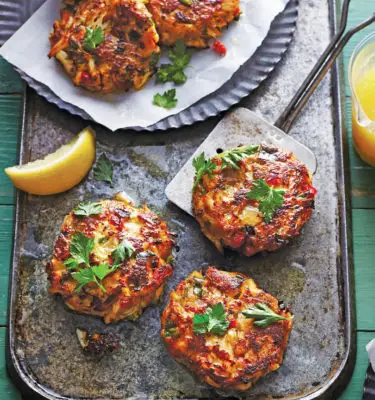 Spicy Crab Cakes with Rémoulade with Hot Pepper Olive Oil Recipe