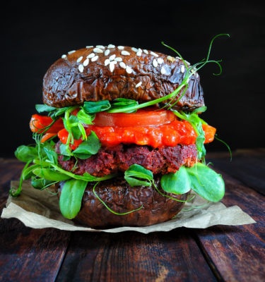 Portobello Burgers with Blood Orange Infused Olive Oil Recipe