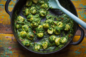 Spinach Pesto Orecchiette with Lemon Olive Oil Recipe