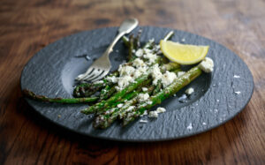 Roasted Asparagus with Feta and Lemon Olive Oil Recipe