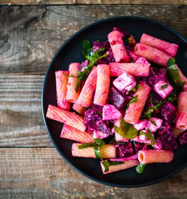 Beet  Feta Pasta with Organic Olive Oil Recipe
