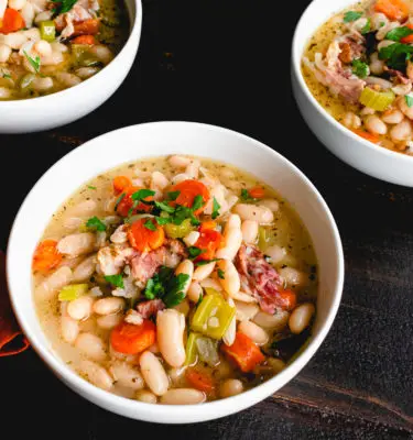 Spicy Ham and Beans Soup with Giardiniera Recipe