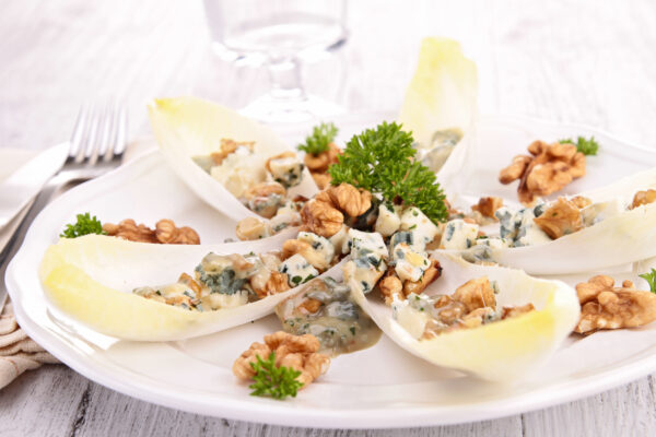 Endive with  Blue Cheese, Walnuts and Organic Olive Oil Recipe