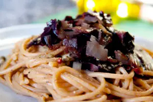 Baked Radicchio Pasta with Organic Extra Virgin Olive Oil  Recipe