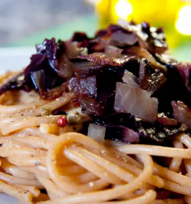 Baked Radicchio Pasta with Organic Extra Virgin Olive Oil  Recipe