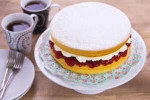 Raspberry  Balsamic Sponge Cake Recipe