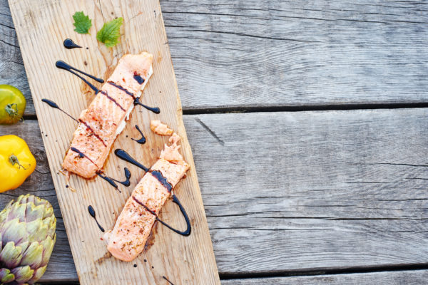 Grilled Salmon Marinated in Traditional Barrel Aged Balsamic Vinegar and Tuscan Seasoning Recipe