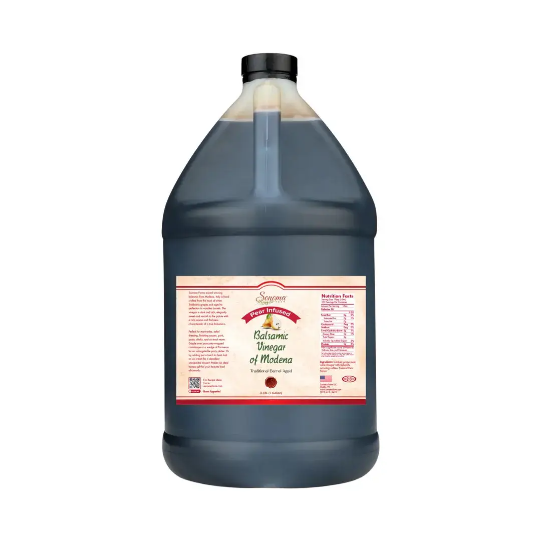 Sonoma Farm Pear Infused Balsamic Vinegar 1 gallon 3.8 liter jug