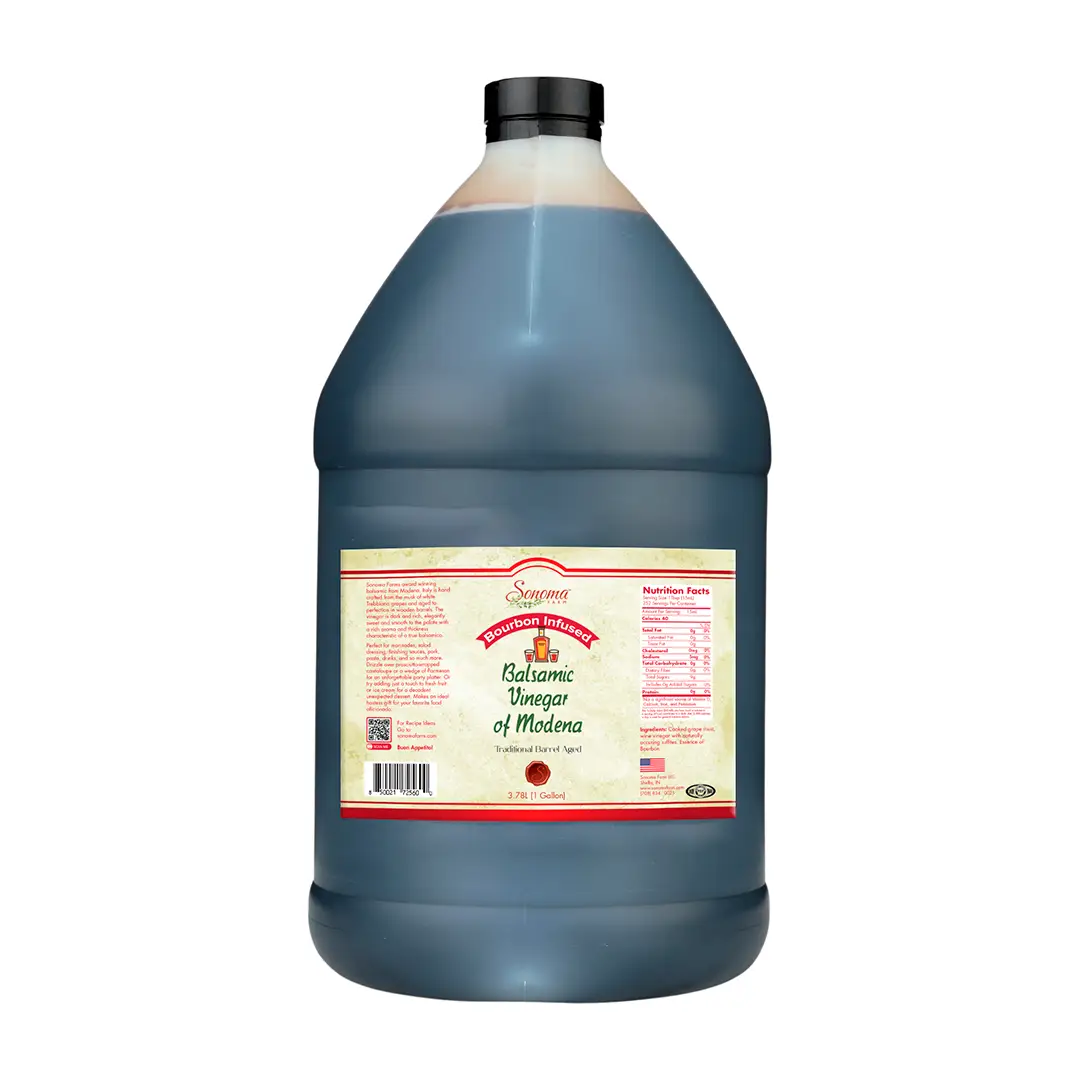 Balsamic Vinegar | Flavor Infused | <b>Bourbon</b> | 1 Gallon / 3.8 Liter