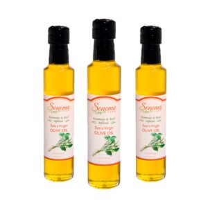 Infused Extra Virgin Olive Oil - Rosemary & Basil - 250 ml bottles 3 pack - front