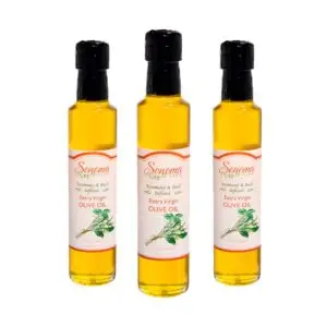 Infused Extra Virgin Olive Oil - Rosemary & Basil - 250 ml bottles 3 pack - front