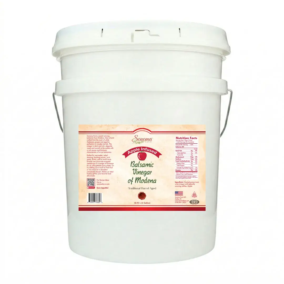 Sonoma Farm Apple Infused Balsamic Vinegar 5 gallon bulk food service pail