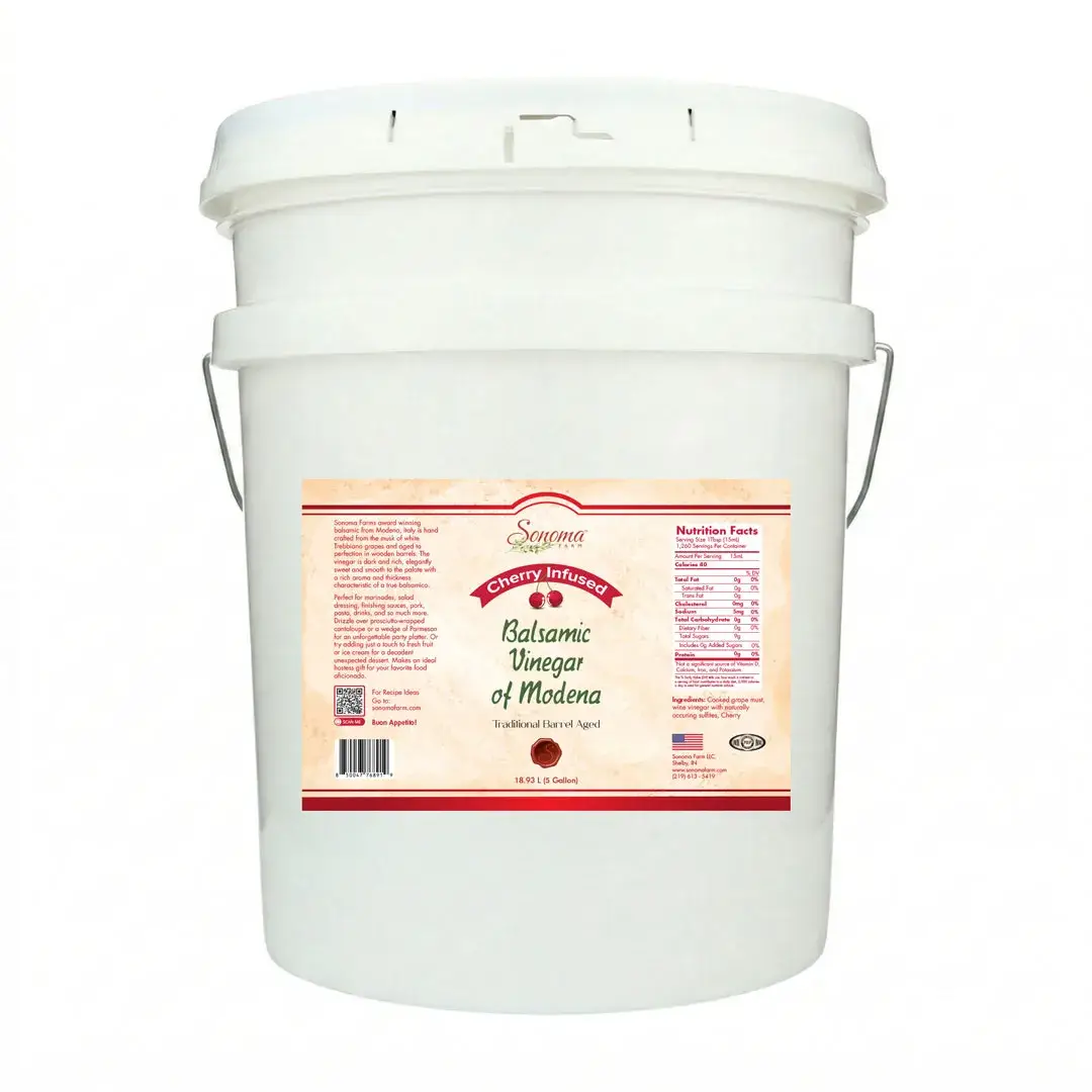Sonoma Farm Cherry Infused Balsamic Vinegar 5 gallon bulk food service pail