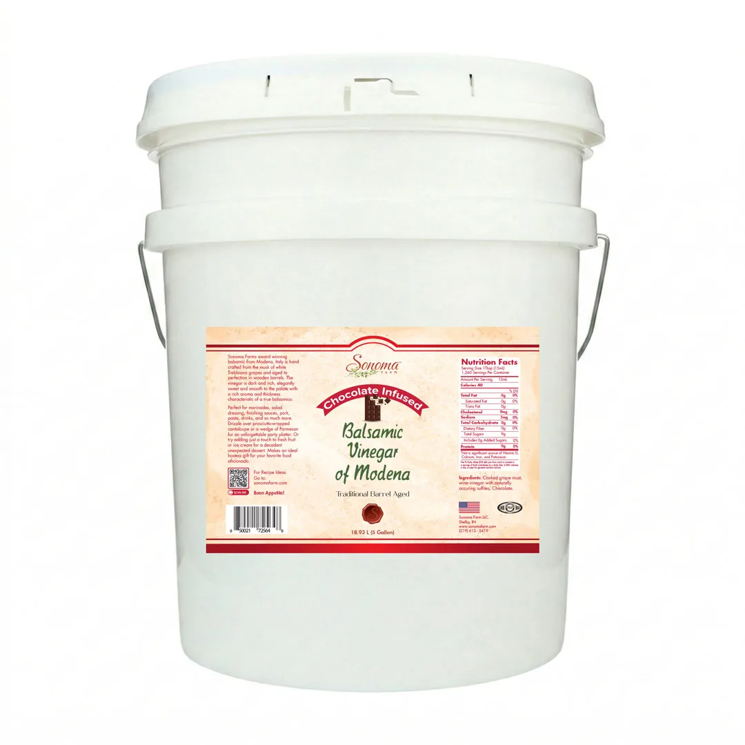 Sonoma Farm Chocolate Infused Balsamic Vinegar 5 gallon bulk food service pail